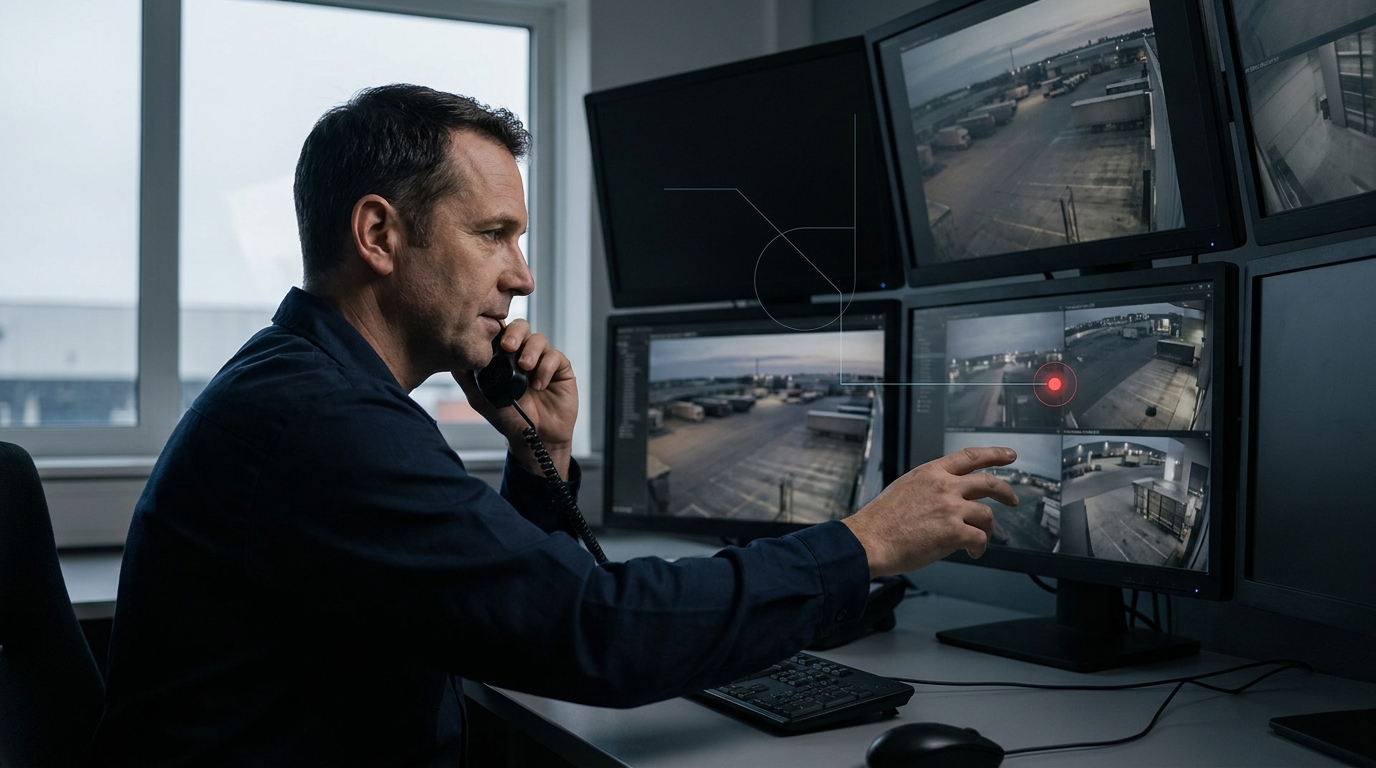 Control room operator reviewing an exception before deciding on a response